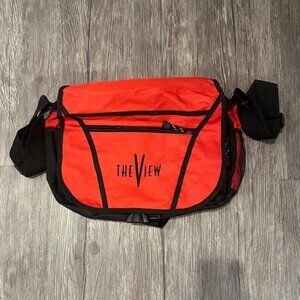 New Red Nylon Messenger Bag from ABC The View, Adjustable Strap, Lots of Storage